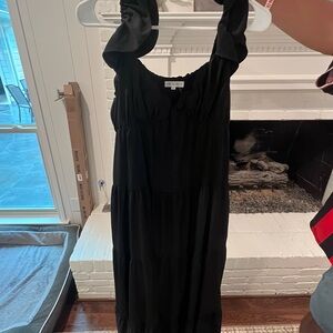 Free the Roses Black Maxi Dress